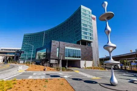 Kohei Nawa's Ether can be seen outside of the SFO Grand Hyatt