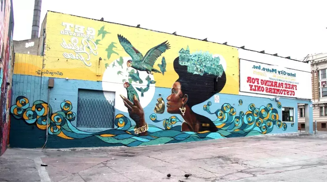 Mural by Serge Gay Jnr at Polk Street and Larkin Street