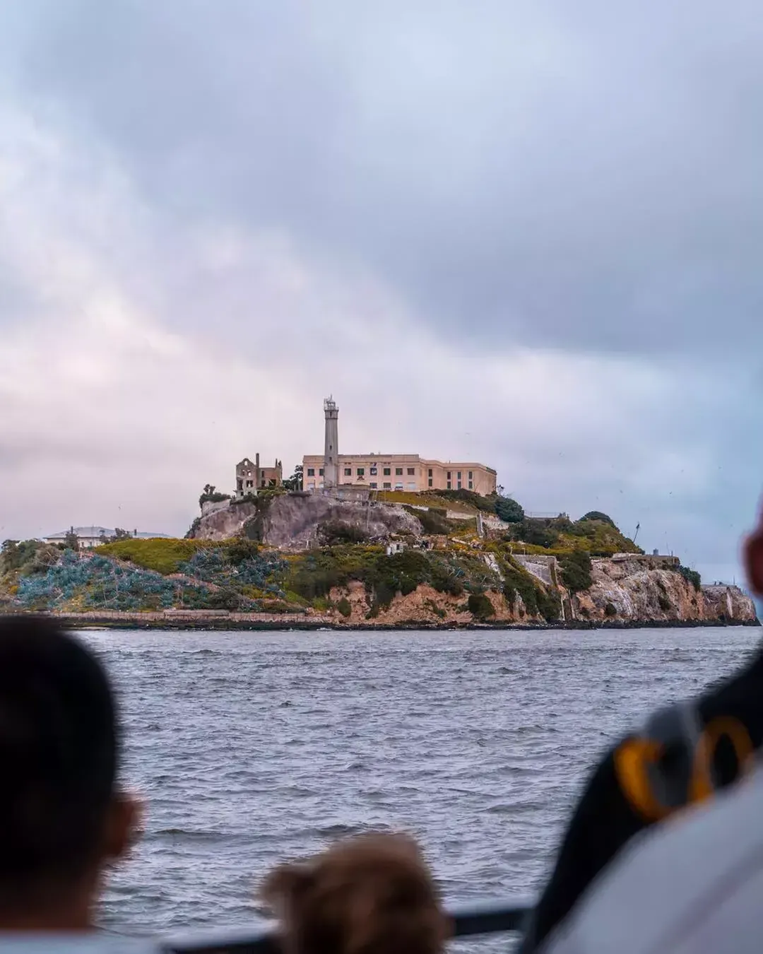 Group looking at Alcatraz island from ferry