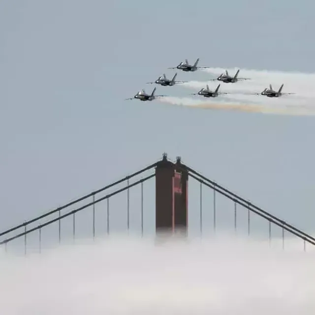 Blue Angels over the Golden Gate Bridge