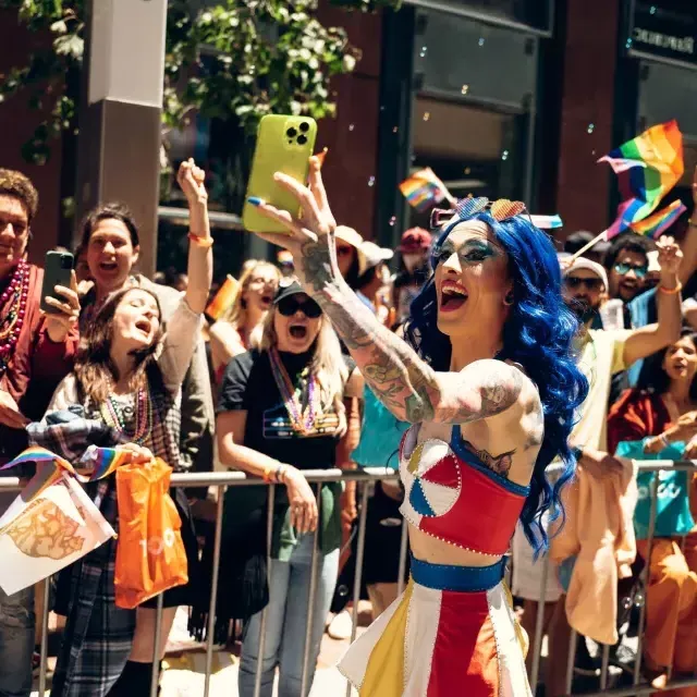 San Francisco Pride Parade and crowd